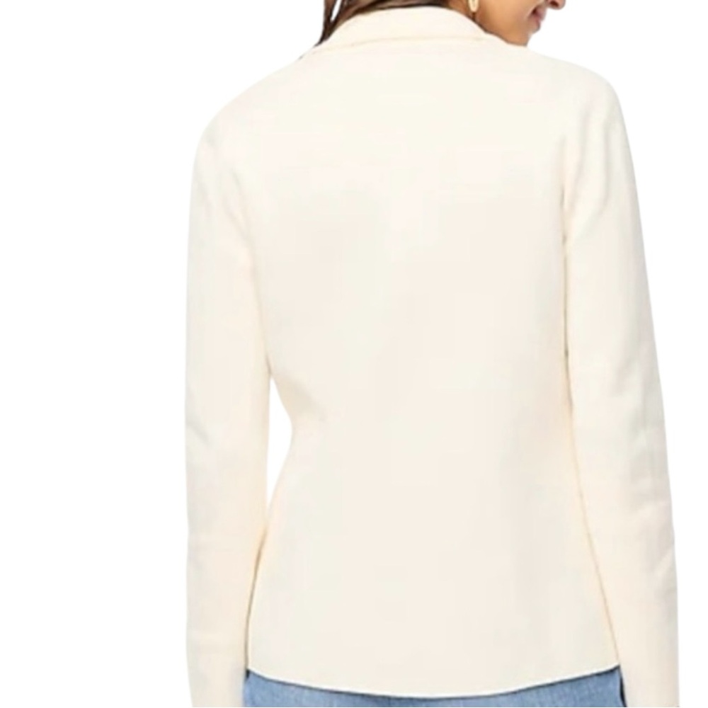 J. Crew Factory Schoolboy Sweater Blazer Ivory Single Button Women’s Large - Picture 2 of 10